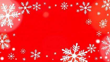 Red background with  frame of snowflakes and stars,  vector illu , with white tonespng