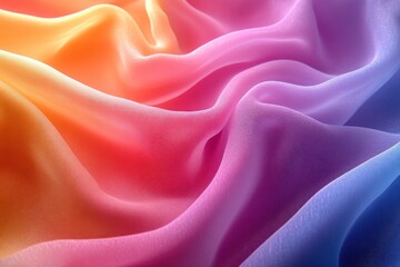 Obraz premium Colorful flowing fabric creating a soft, vibrant texture