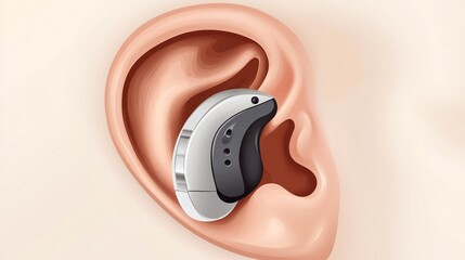 Illustrating Human Ear Structure with Hearing Aid Insertion for Hearing Health Professionals and Audiology Experts: A Detailed Visual Representation