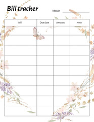 Monthly Bill tracker 