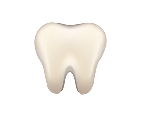 Tooth emoji 3D cartoon illustration. Dental care, protection and whitening. Dental symbol. Teeth care vector illustration. Oral hygiene sign. Dentist clinic logo