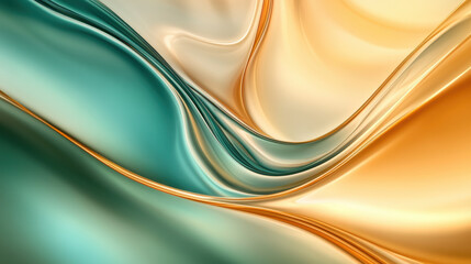 Fototapeta premium A visually soothing gradient background, soft pastel blend of amber and deep ocean green, elegant light dispersion