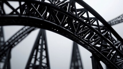 Naklejka premium Close-up of a roller coaster structure.