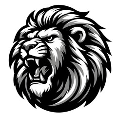 simple monochrome lion logo for clothing