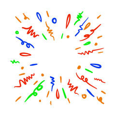 Hand drawn firework. Star burst. colorfull Sunburst doodle icon