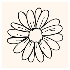 Fototapeta premium decorative vector flowers in doodle style i