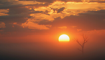 Obraz premium African Sunrise , with white tonespng