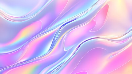 Fototapeta premium Abstract Iridescent Pastel Flowing Shapes