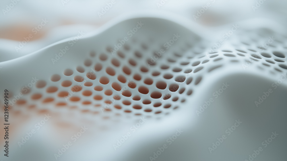 Poster abstract cellular structure: a close-up, abstract image reveals a flowing, three-dimensional surface