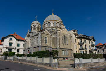 Alexander Nevsky orthodox church (built in 1892, in Byzantine style). Biarritz, Department of Pyrenees-Atlantiques, Nouvelle-Aquitaine region, France.