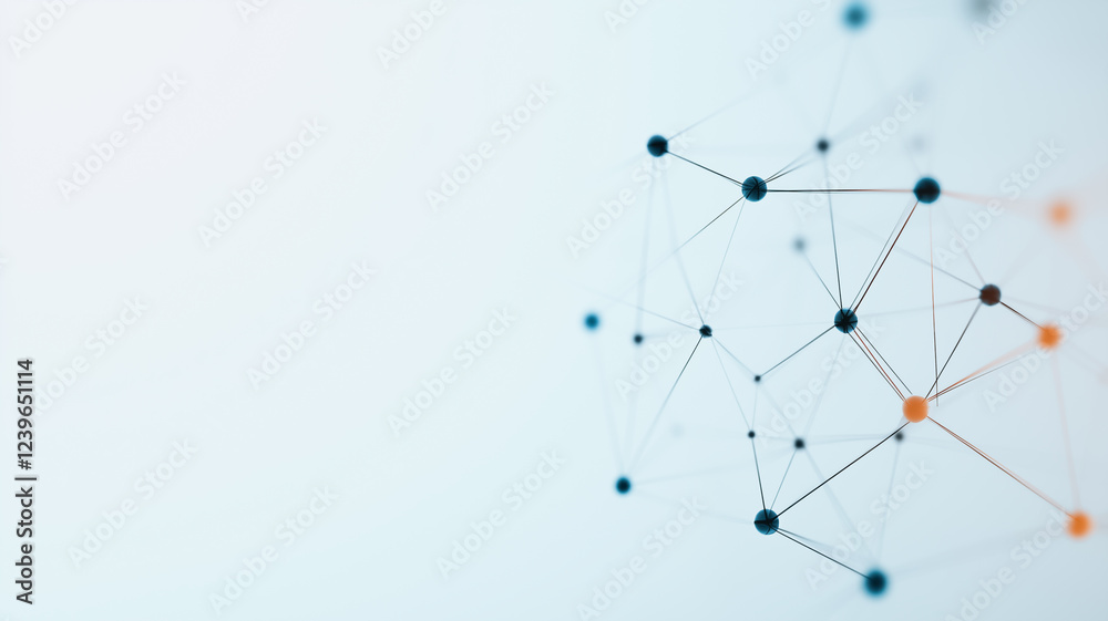 Poster abstract network connection: an abstract image depicting a network of interconnected nodes and lines