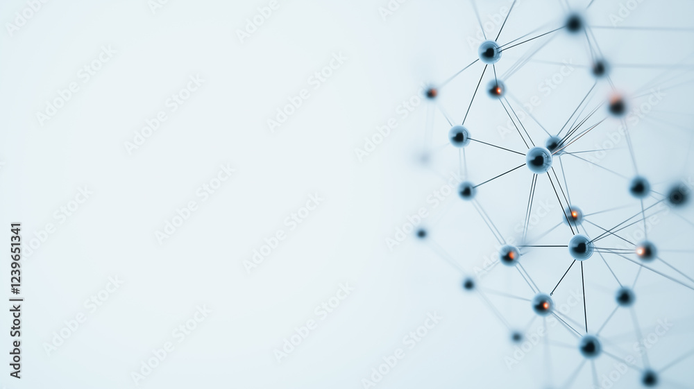 Poster interconnectedness: a minimalist abstract design of interconnected nodes and lines creates a visual 