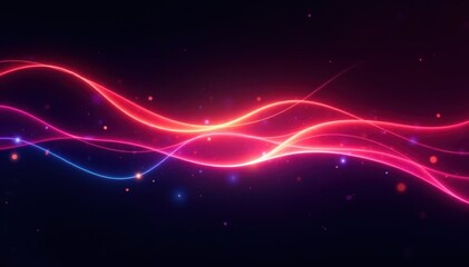 Fototapeta premium Dynamic streaks of light, vibrant hues on black , technology, illustration, streaks