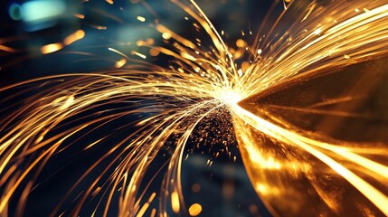 Intense Sparks Fly as Metal Grinding Creates a Fiery Display of Industrial Precision