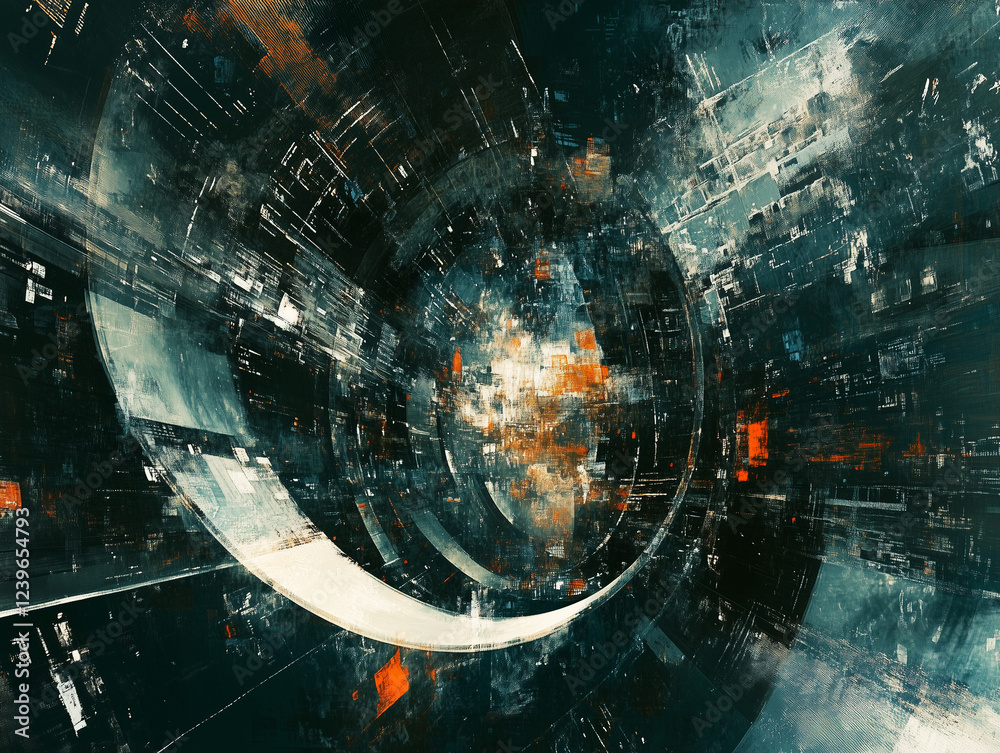 Fototapete abstract technology background showcases a fusion of media technology in space, incorporating mixed 