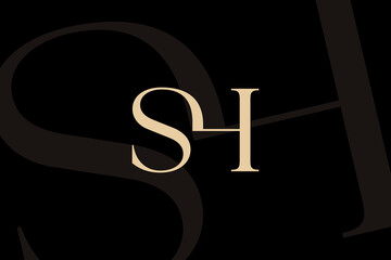 SH or HS letter logo icon design. Classic style luxury initials monogram.