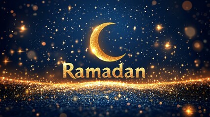 Naklejka premium Ramadan text card