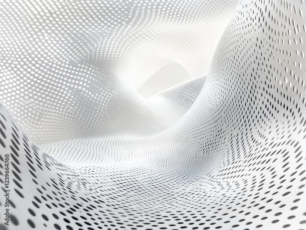 Poster abstract technology background features a striking blend of white and gray gradients, complemented b
