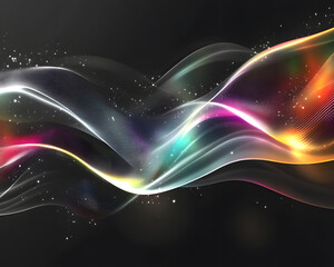 Obraz premium Abstract Multicolored Luminous Waves