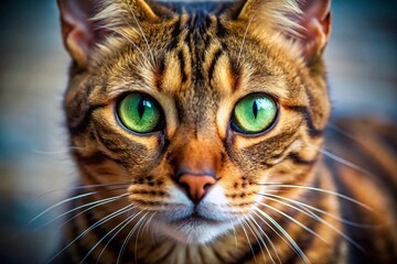 Drowsy Tabby Cat's Muzzle with "M" Marking
