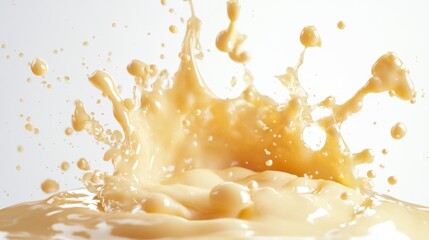 Coffee splattering from a spoon into a white cup