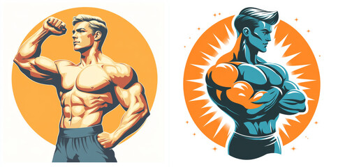 Vintage Fitness Logo Design for Health Brand