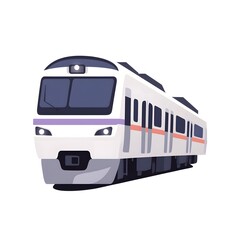 Fototapeta premium Train Simple Flat Design White Background, generation AI 