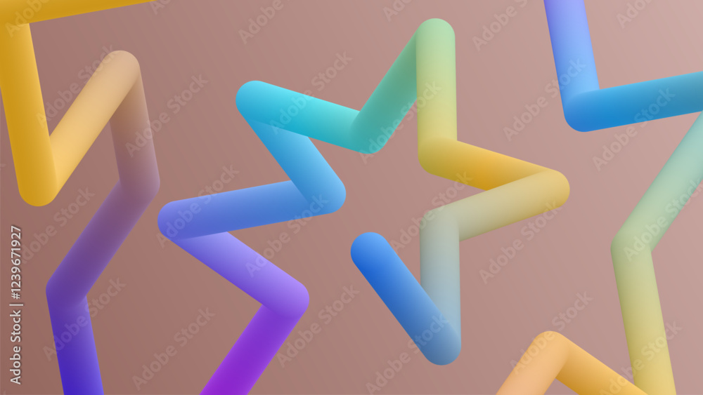 Poster abstract background with star fluid and liquid shape futuristic banner design in a modern style, cur