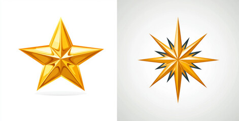 Obraz premium Minimalist Gold Star Design with Sharp Lines