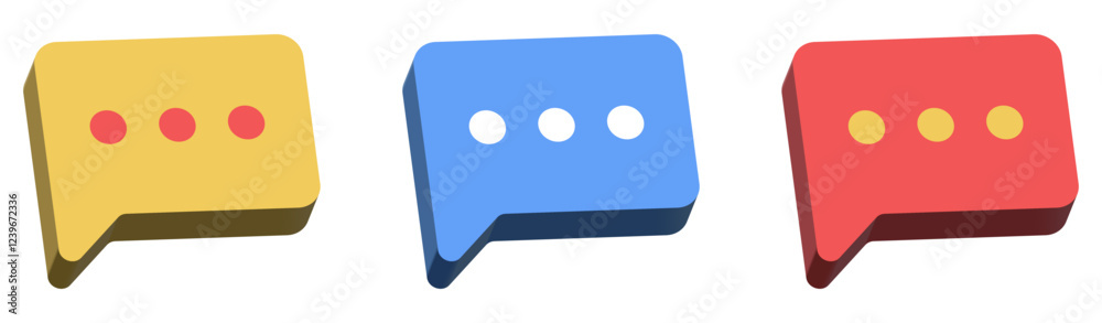 Leinwandbilder 3d chat icon speech bubble symbol Chat message icons - talk message Bubble chat speech text box icon , social media communication background concept. vector illustration