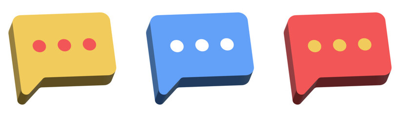 3d chat icon speech bubble symbol Chat message icons - talk message Bubble chat speech text box icon , social media communication background concept. vector illustration