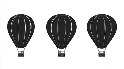 Obraz premium Three Black Hot Air Balloons