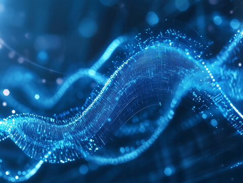 abstract technology background features a smooth, curved blue design with blurred lines, creating a visually captivating and dynamic composition that evokes a sense of modernity and innovation