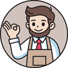 Baker man cartoon design art illustration