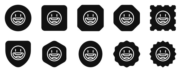 Editable friendly, wide smiling face vector icon. Part of a big icon set family. Perfect for web and app interfaces, presentations, infographics, etc