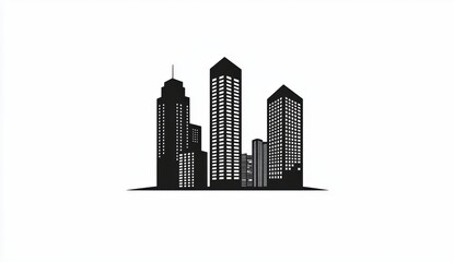 Fototapeta premium Vector icon of skyscrapers for real estate logo design, vector illustration on a white background