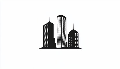 Vector icon of skyscrapers for real estate logo design, vector illustration on a white background