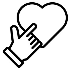 Obraz premium Hand with Heart Icon Compassionate hand with heart icon, great for charity, donations, and social care.