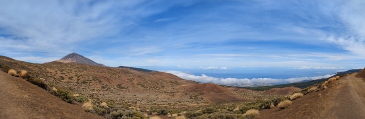 Tenerife a breathtaking panoramic view of the largest Canary Island, showcasing its dramatic volcanic landscapes, lush forests, and coastal beauty