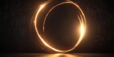 circular radiance with warm, shimmering light on a dark background ,  dreamlike, warm,  mystic