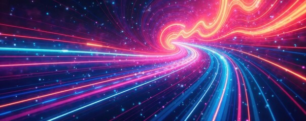 Obraz premium Dynamic swirling lines, vibrant hues create energetic motion , pattern, dynamic background