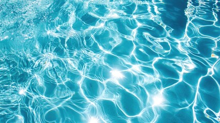 Obraz premium The captivating texture of pool water on a sunny day unfolds in a high-angle view, with ripples and reflections forming a serene, artistic pattern.