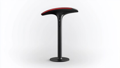 Sleek Black Table Lamp with Red Accent Lighting Modern Minimalist Design