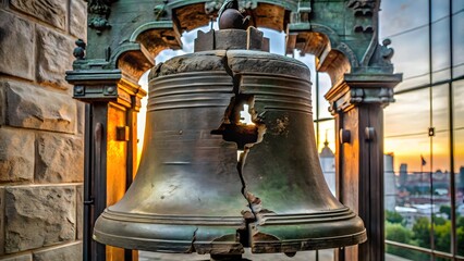 Liberty Bell Close-up at Sunset