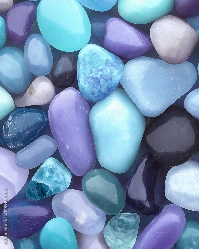 Poster colorful assortment of semi precious stones arranged in a vibrant and eye-catching display : generat
