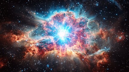 Fototapeta premium Cosmic Nebula Explosion, Space, Stars, Galactic Background, Astronomy