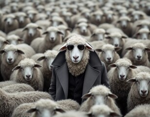 Sheep in Suits: A Unique Fashion Statement Amidst a Flock