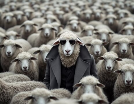 Sheep in Suits: A Unique Fashion Statement Amidst a Flock