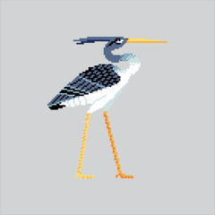Pixel art illustration Egyptian Bennu. Pixelated Bennu Heron. Egyptian Bennu Heron Bird Icon pixelated for the pixel art game and icon for website and video game. old school retro.