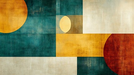 Abstract Geometric Artwork Warm Earthy Tones. AI Generated